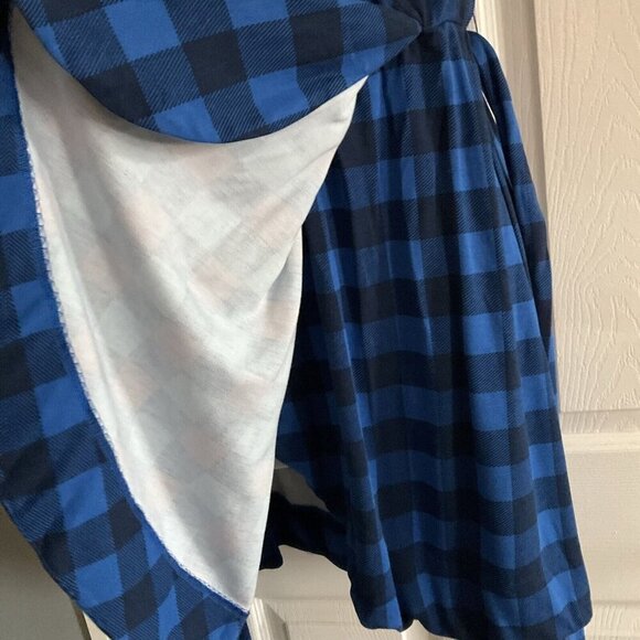 Draper James Buffalo Plaid Checkered Wrap Dress size Small S Blue - Picture 9 of 15
